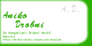 aniko drobni business card